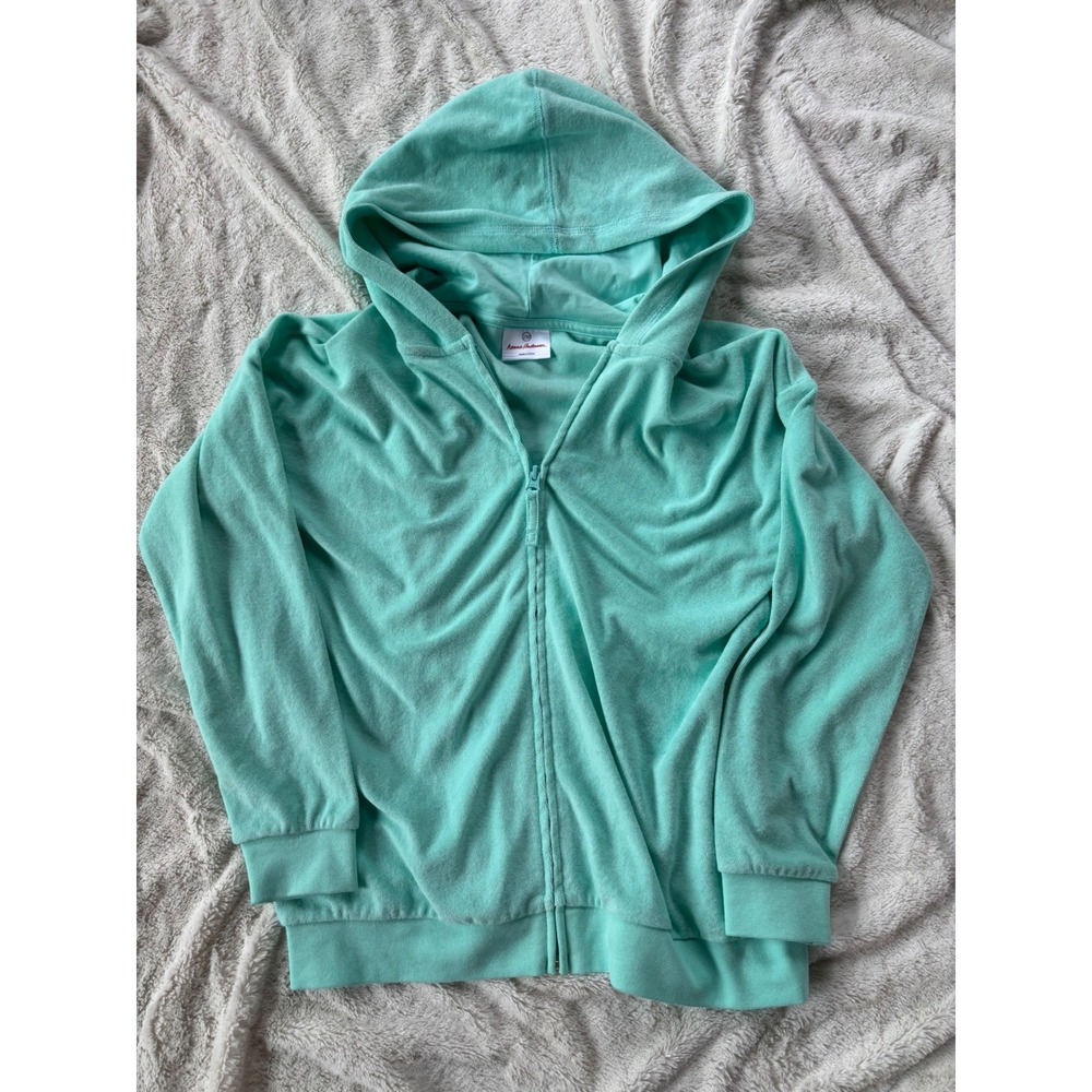 Hanna Andersson Sz 150 Mint Terry Zip Hoodie Scandinavian Cozy Cotton